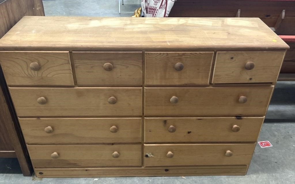 Handmade Light Solid Wood 10 Drawer Dresser