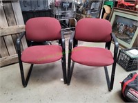 (2) Maroon Office Chairs