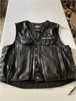 Harley Davidson Leather Vest- 2XL
