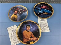 3X STAR TREK COLLECTOR PLATES W/ COA