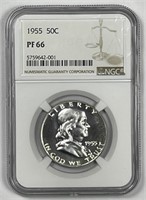 1955 Franklin Silver Half  Proof NGC PF66