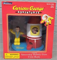 Curious George Spaceship Bubble Gum Coin Bank