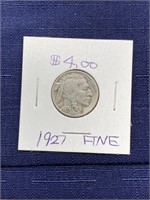 1927 Buffalo nickel coin