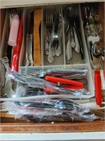 Assorted Kitchen Utensils, can openers, stirring