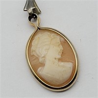 10K GOLD CAMEO PENDANT 
THE PENDANT ONLY IS 10K