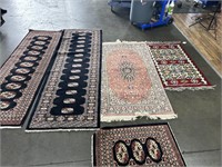 5pc Assorted Size Small Runner Rugs