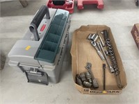 Rubbermaid tackle box , ratchet and sockets