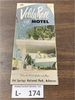 1950s Velda Rose Motel Hot Springs AR Brochure