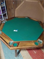 Folding style poker table, octagon shape, with