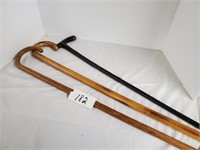 lot of 3 wood canes
