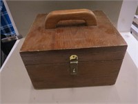 Handmade Vtg Wood Storage Case 10"x9"