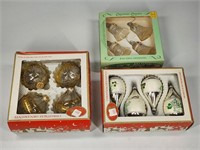 3 SETS OF CHRISTMAS ORNAMENTS W/ BOX