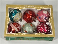 SET OF 6 VINTAGE CHRISTMAS BALL ORNAMENTS