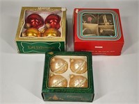 3 SETS OF CHRISTMAS ORNAMENTS W/ BOXES