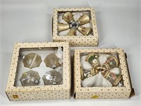 3 SETS OF CHRISTMAS ORNAMENTS W/ BOXES