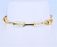 14 Kt- Paper Clip Fancy Link Bracelet