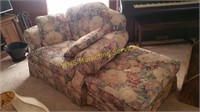 Oversized Floral Chair & Ottoman