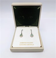 Nice Diamond & Emerald Earrings