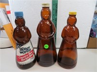 3 Vtg Butterworth Syrup Bottles (2-10" &1=11&1/4")