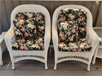 Lot of 2 Resin Wicker Patio Chairs