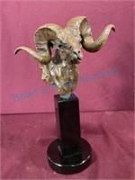 Big horned bronze bust by Rowland