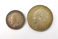 1923 & 1937 Netherlands Gulden Silver Coins