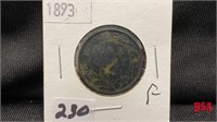 1893, large Canadian penny