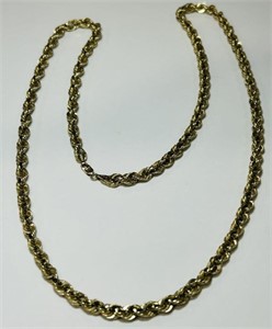 10KT YELLOW GOLD 10.30 GRS 26 INCH ROPE CHAIN