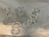 Candleholders, Glass Etched, and Crystal