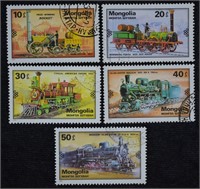 Mongolia Train, Steam Engine Stamps; Postal Histor