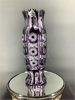 Beautiful Crystal violet cut Glass vase
