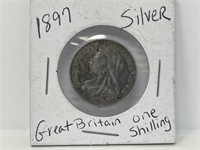 1897 Great Britan Silver Shilling