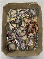 Costume jewelry, mostly bracelets