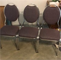 4 chrome stackable banquet chairs