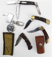 Assotment of Pocket Knives & Pocket Watch