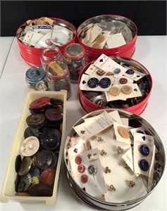 12 Pounds of Vintage Buttons & Containers