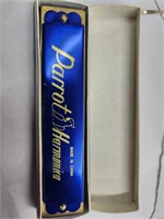 Vintage Parrot Harmonica with Box