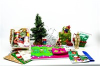 Santa Statue, Little Tree & Fun Christmas Decor