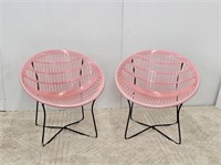PAIR OF SOLAIR MOTEL CHAIRS - PINK