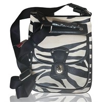 Vintage Dooney & Bourke Zebra Leather Shoulder Bag