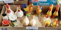 6 PRS. OF ROOSTER/ CHICKEN SALT & PEPPER SHAKERS