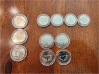 7 collectible state quarters. 4 nickels