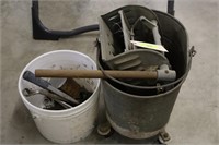 Metal Mop Bucket & Wrenches