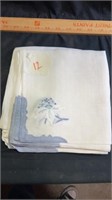 12 linen napkins (embroidered)