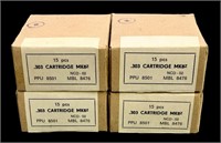 .303 British ammunition (4) boxes PPU MK8Z,