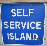 Metal Self Service Island Sign 18 x 18