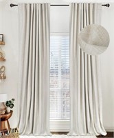 Cream blackout curtains  w 50" x 63'L