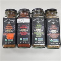 Watkins Organic Spices - Variety x 4 glass jars