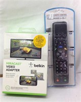 D3) ELECTRICAL LOT, VIDEO ADAPTER & REMOTE