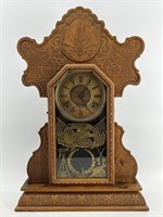 Ingraham Emblem Oak Gingerbread Mantle Clock